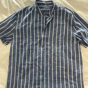 Men’s Blue Striped Linen Shirt
